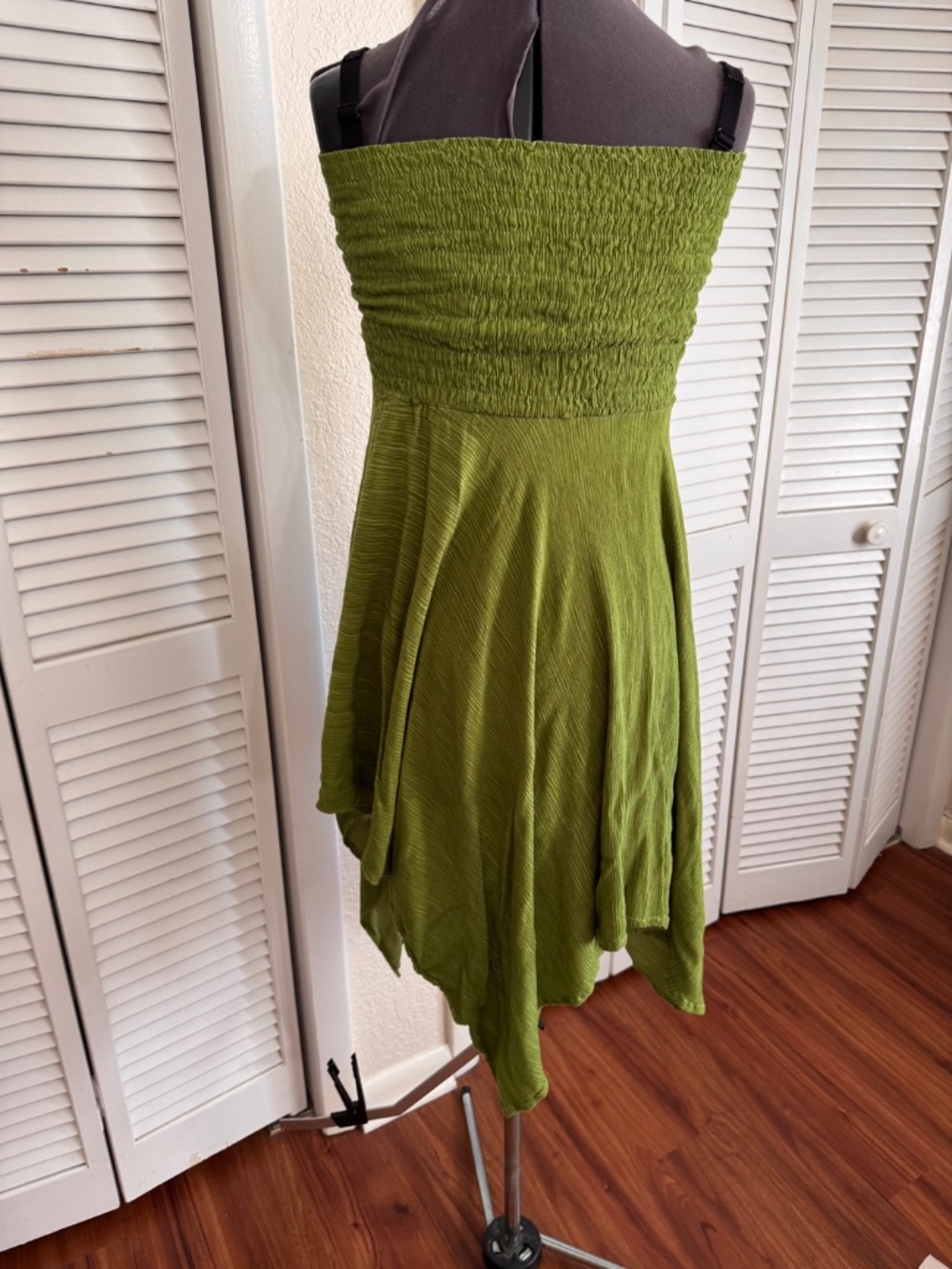"Lost Island" strapless 100% cotton summer sun dress bright green L/XL - Picture 7 of 16